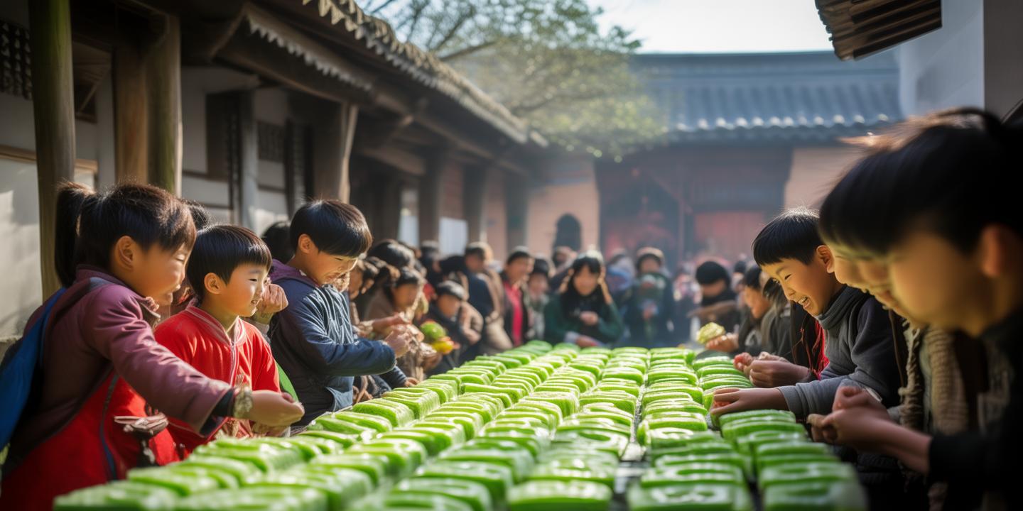 烽火乡清明艾粿制作课进校园,传承绿色饮食文化